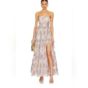 ELLIATT- Halite Maxi Dress in Pink. Dress Has Gold Tones To It Look At Last Pic